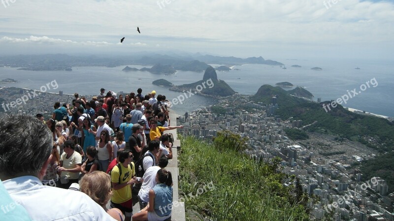 Tourists Viewpoint Sugarloaf Rio De Janeiro Rio