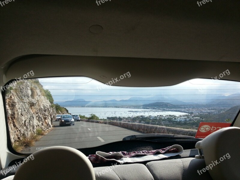 Rear Window Car Window Spain Mallorca Coastal