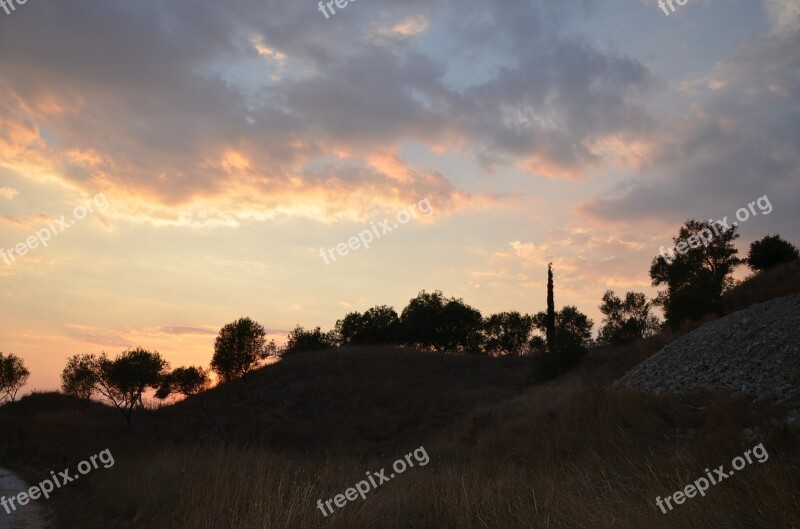 Sunset Sky Dusk Afterglow Clouds