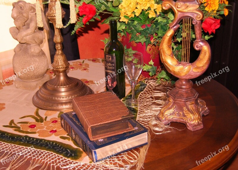 Table Scape Interior Books Library Table Reading