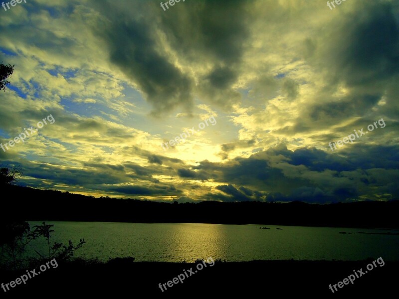 Dusk Sky Clouds Summer Setting