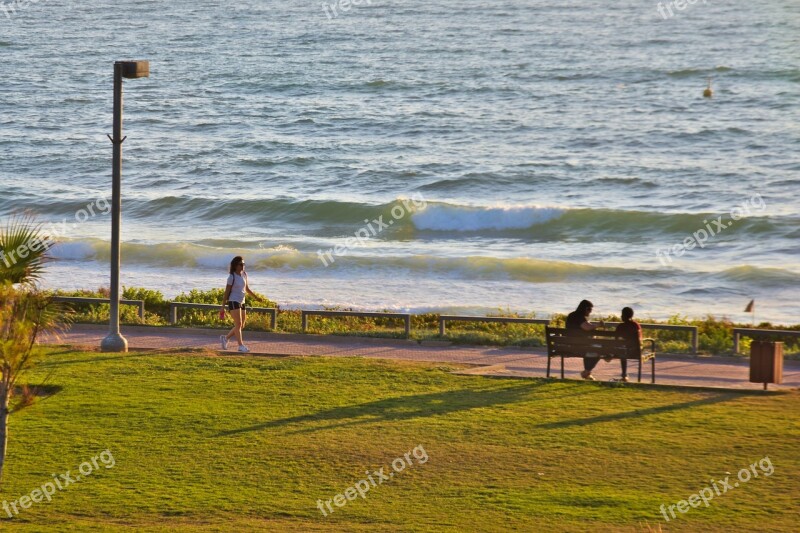 Sunset Seaboard Tel Aviv Mediterranean Free Photos