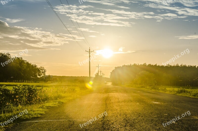 Road Sunset Light Deserted Sad