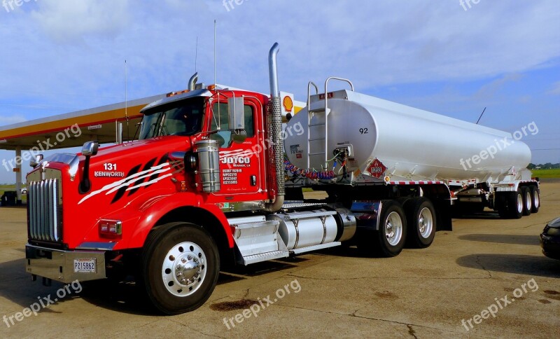 Truck American Vehicle Trailer Tank Parking