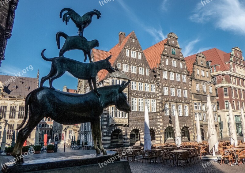 Bremen Town Musicians Statue Landmark Fairy Tales