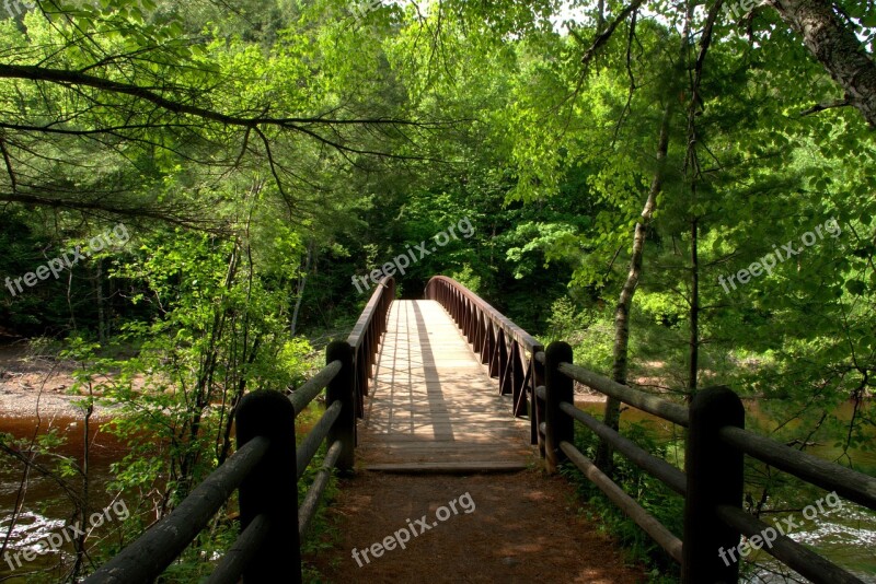 Bad River Foot Bridge Bridge Color Foot Bridge Nature