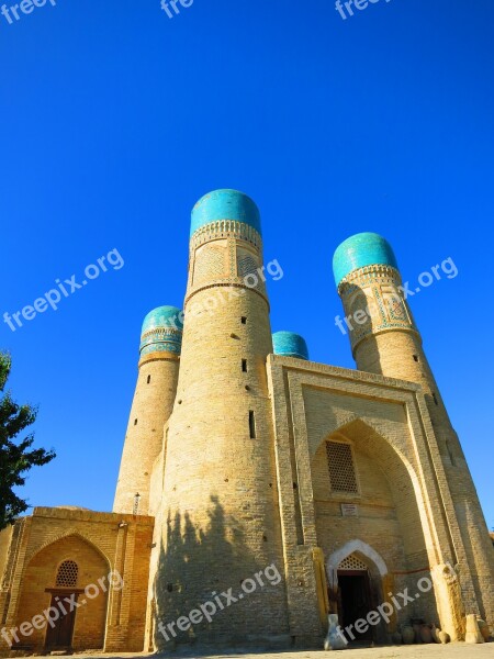 Uzbekistan Mosque Blue Sky Free Photos