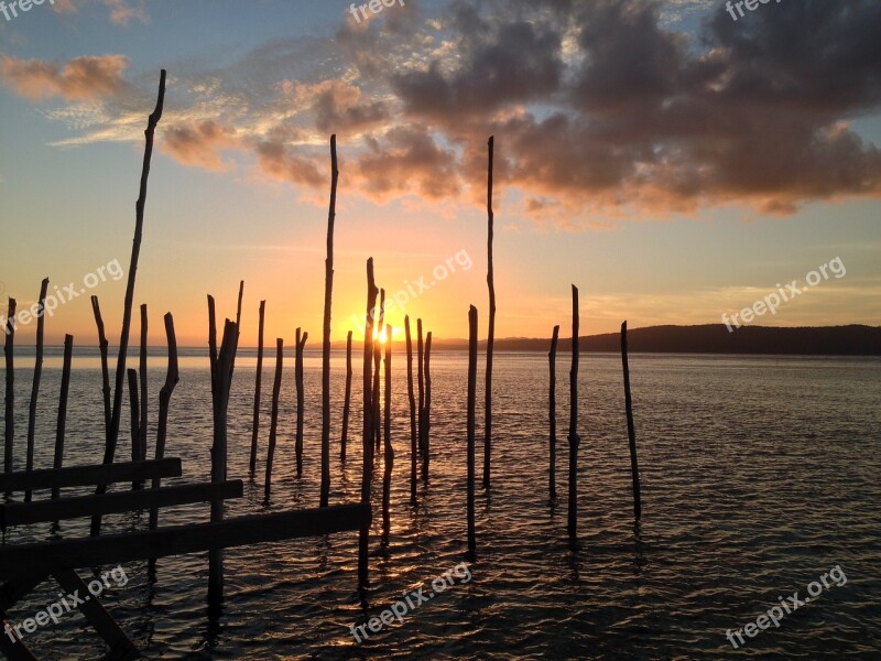 Sunset Sea Landscape Summer Nature