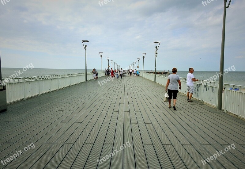 Kołobrzeg The Pier Sea Landscape Summer