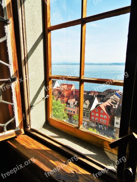 Window View Lake Constance Wood Window Sill