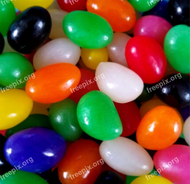 Jelly Beans Candy Colorful Food Sweets