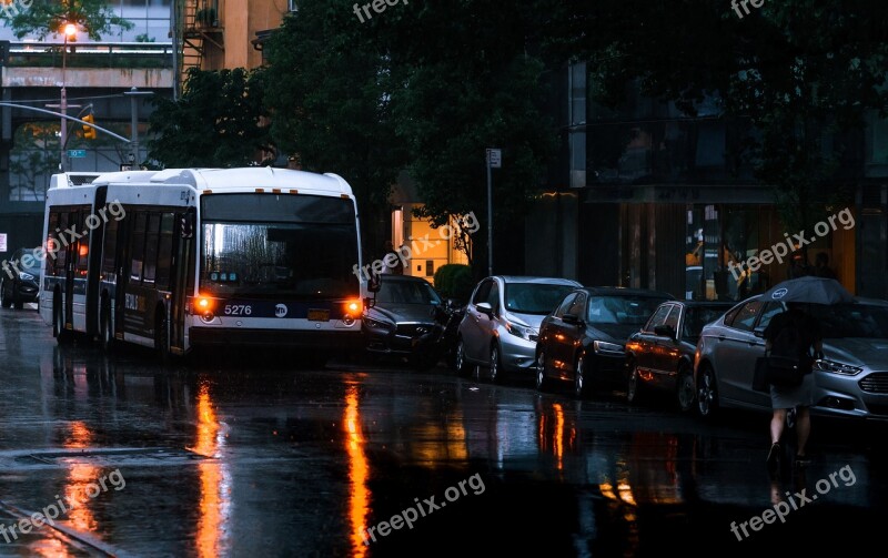 New York City Bus Public Transportation Outdoor Lights