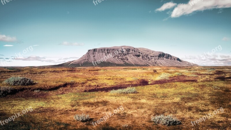 Iceland Hiking Landscape Nature Beauty