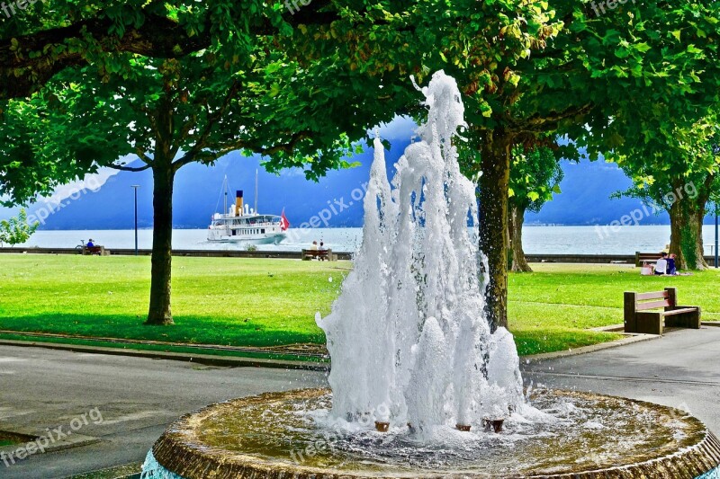 Fountain Park Paddle Steamer Lake Geneva Relaxing