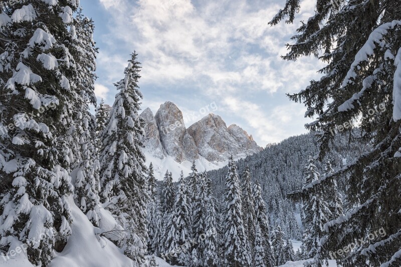 Italy South Tyrol Dolomites Val Di Funes Odle