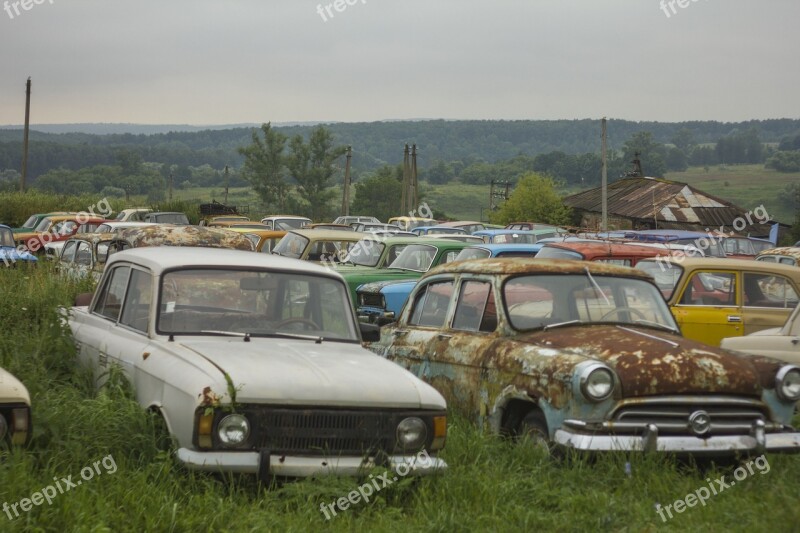 Cars Field Museum Landscape Soviet