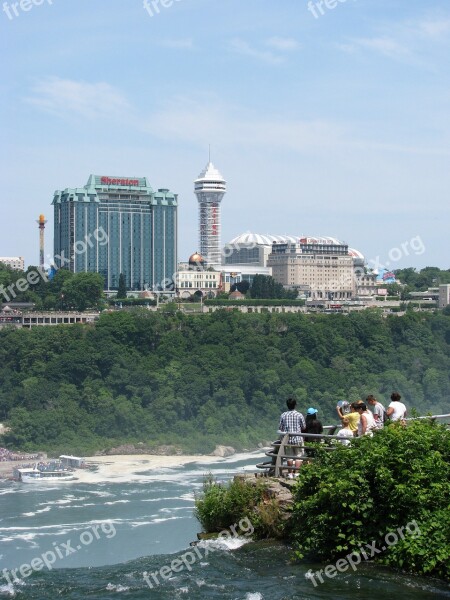 Canada River Waterfall Architecture Skyline