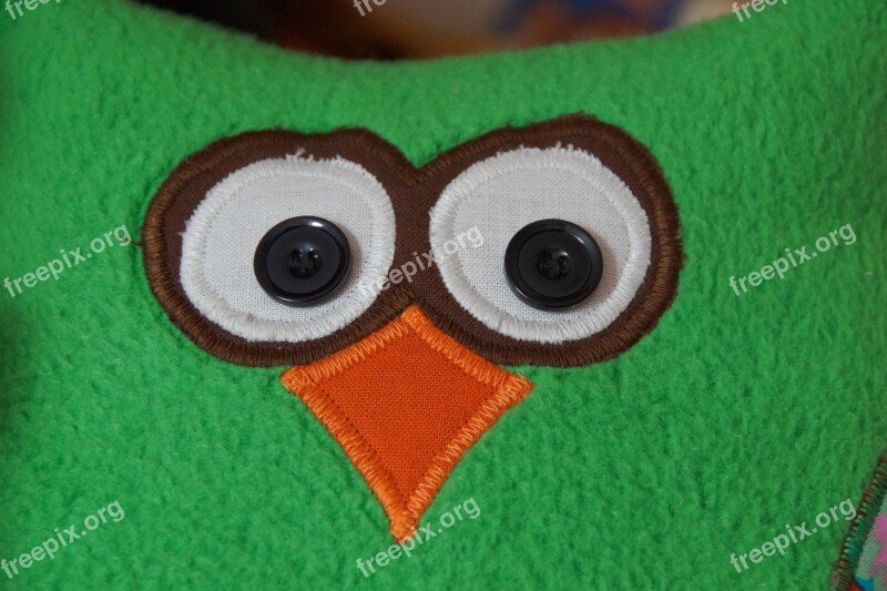 Face Owl Sewn Bird Bill