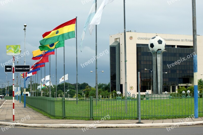 Conmebol Football Flag Building Road