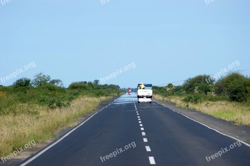 Road Truck Landscape Sky Paraguay