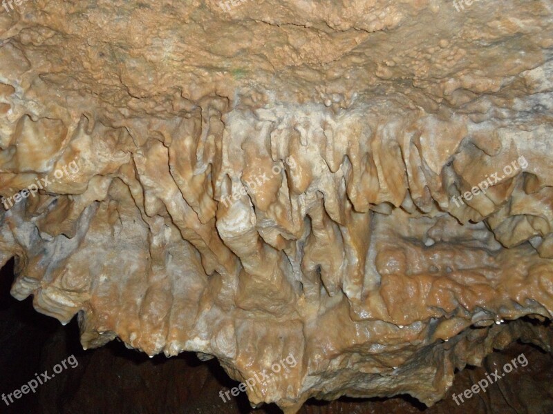 Limescale Stalactite Cave Vertical Cave Of Laichingen Rock