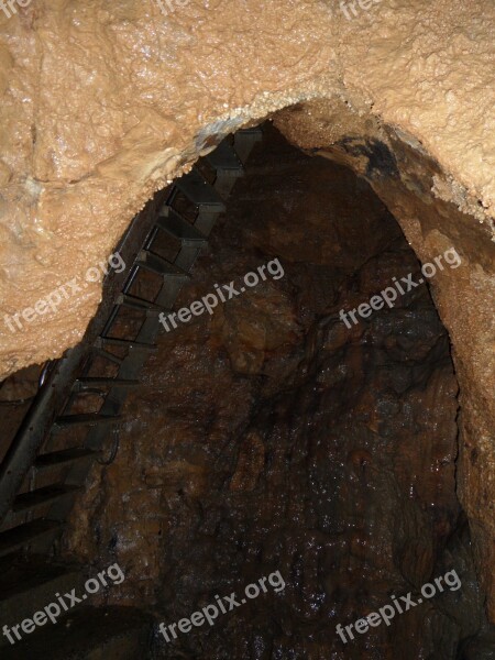 Cave Vertical Cave Of Laichingen Stairs Rise Swabian Alb