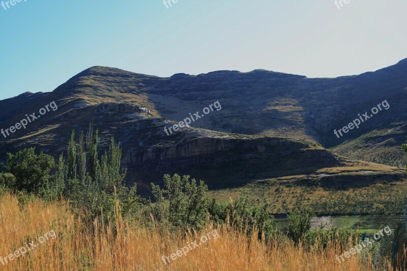 Mountains Light And Shadow Folds Slopes Trees