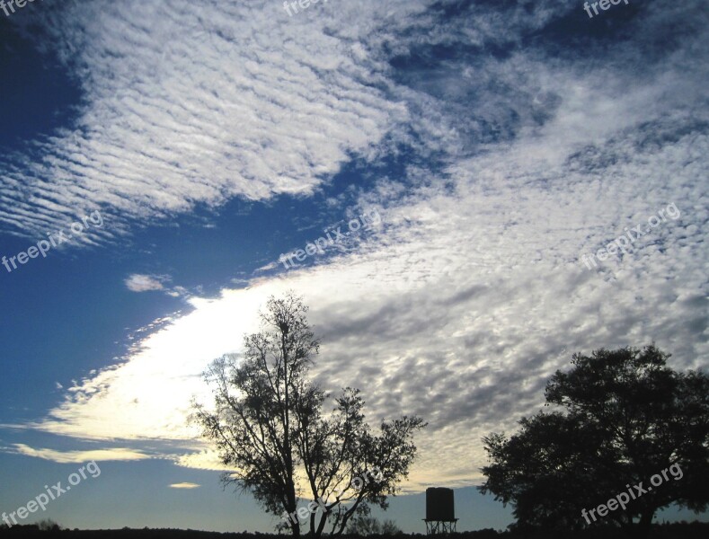 Sky Blue Clouds Mass White