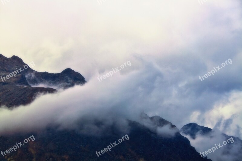 Mountains Mountain World Fog Clouds Landscape