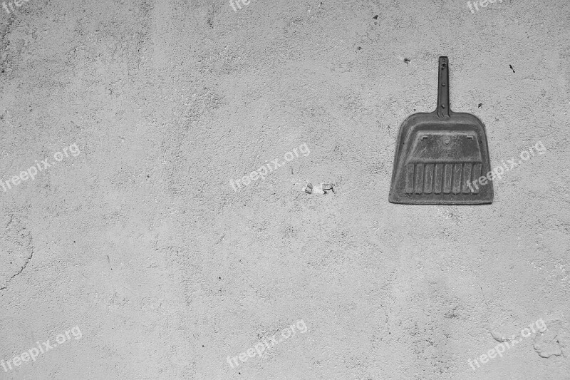 Shovel Dirt Wall Negative Space Rough Wall