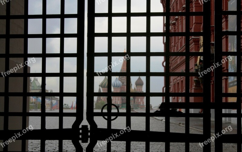 Red Square St Basil's Cathedral Historic Gates Locked