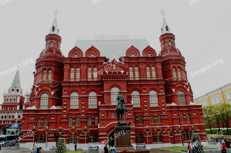 Red Building Windows Silver Roof Towers And Spires Historic