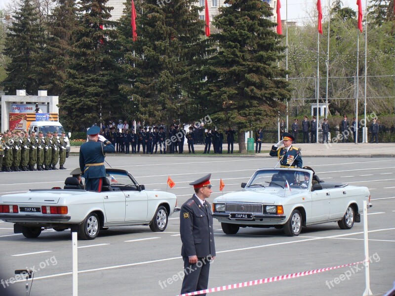 Parade Victory Day Area Samara The Commander Of The Guards Army