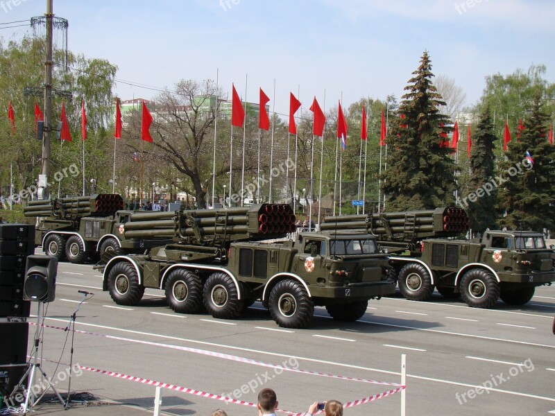 Parade Victory Day Samara Russia Area