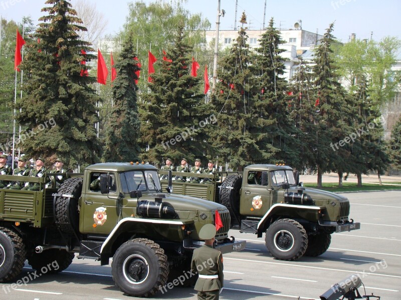 Parade Victory Day Samara Russia Area