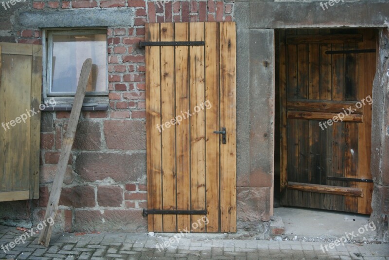 Wood Door Doors Stones Metal