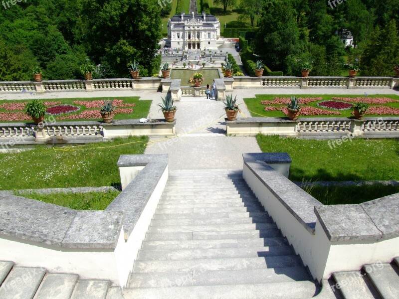 Castle Linderhof Palace Garden Architecture Fairy Castle