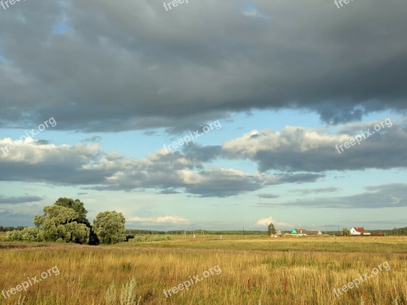 Russia Landscape Scenic Fields Farm