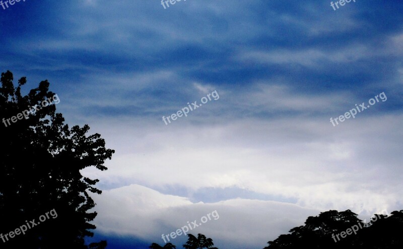 Clouds Waves Stormy Moody Blues And White