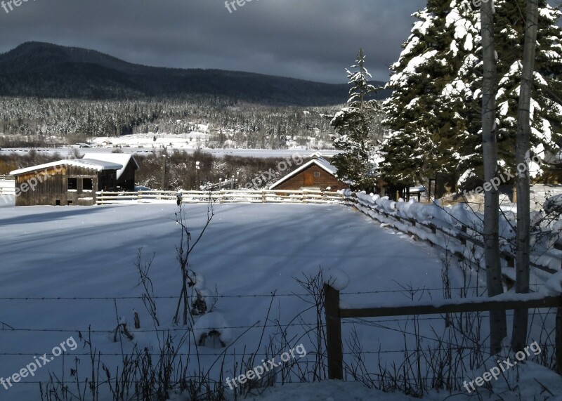 Winter Scenery Canim Lake British Columbia Canada