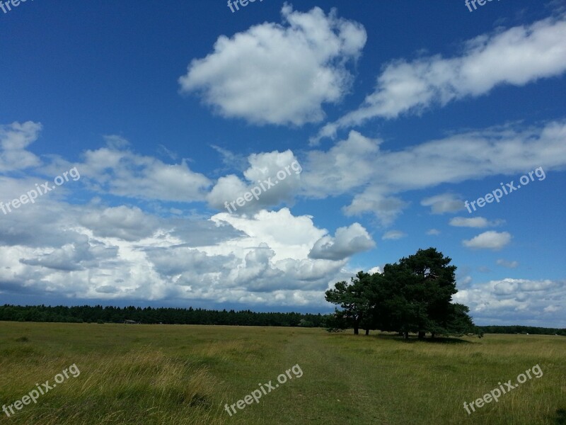 Sky Clouds Heathland Landscape Free Photos