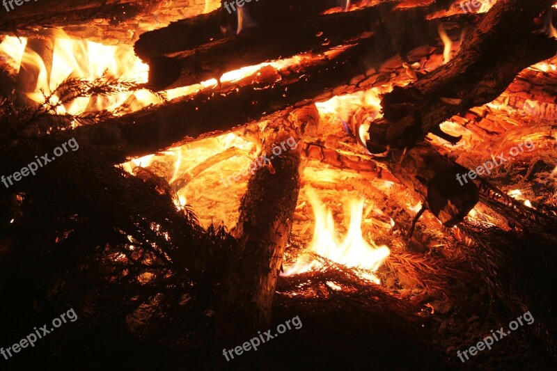 Flame Sparks The Bonfire Night Wood