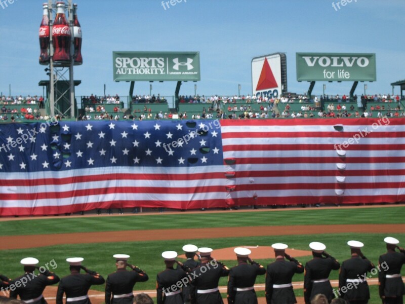 Fenway Park Boston Massachusetts Baseball American Flag