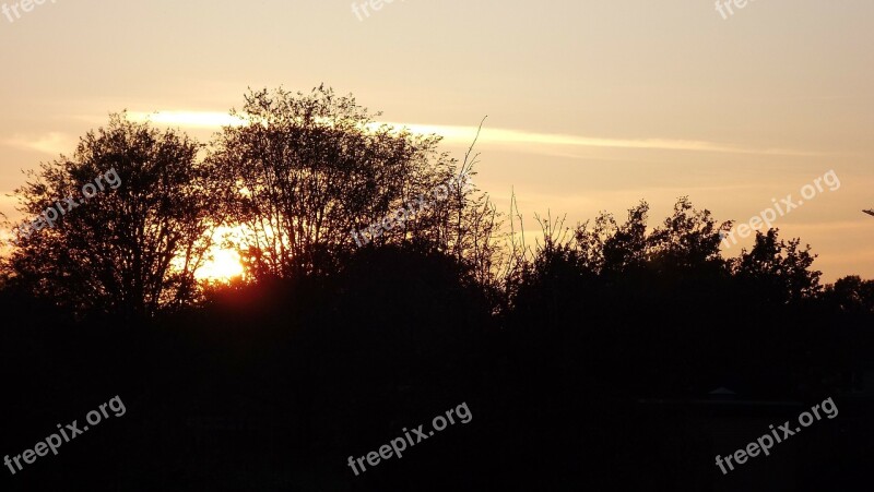 Evening Sun Sunset Evening Twilight Shadow