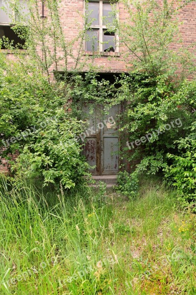 Old Factory Decay Door Ruin Abandoned