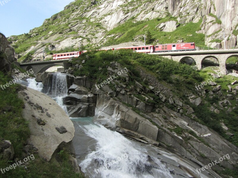 Schöllenen Gorge Gotthard Switzerland Alpine Pass