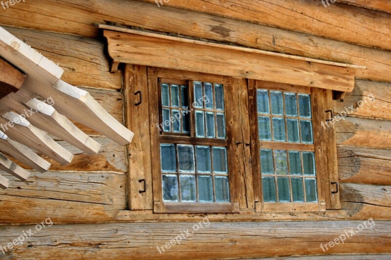 Log Cabin Wood Cabin Hut Rich Brownwood Color Historic