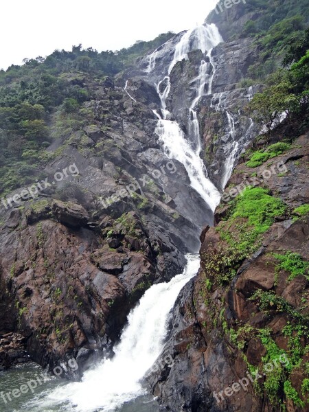 Waterfall Dudhsagar Dudh Sagar Goa India