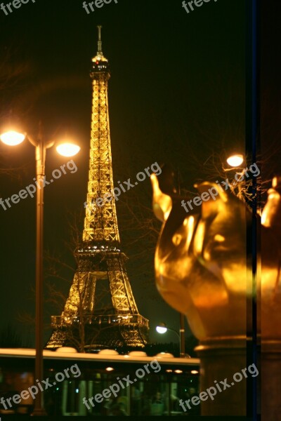 Paris Night Night View City Building