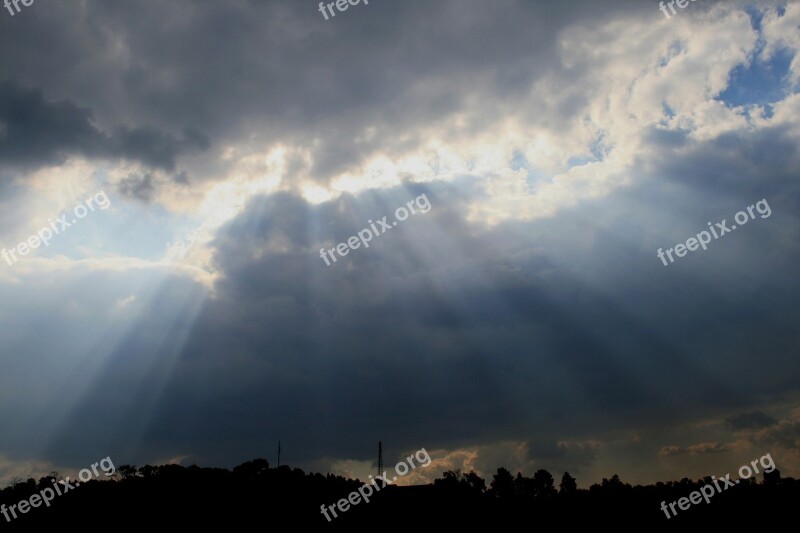 Storm Sky Clouds Weather Rays